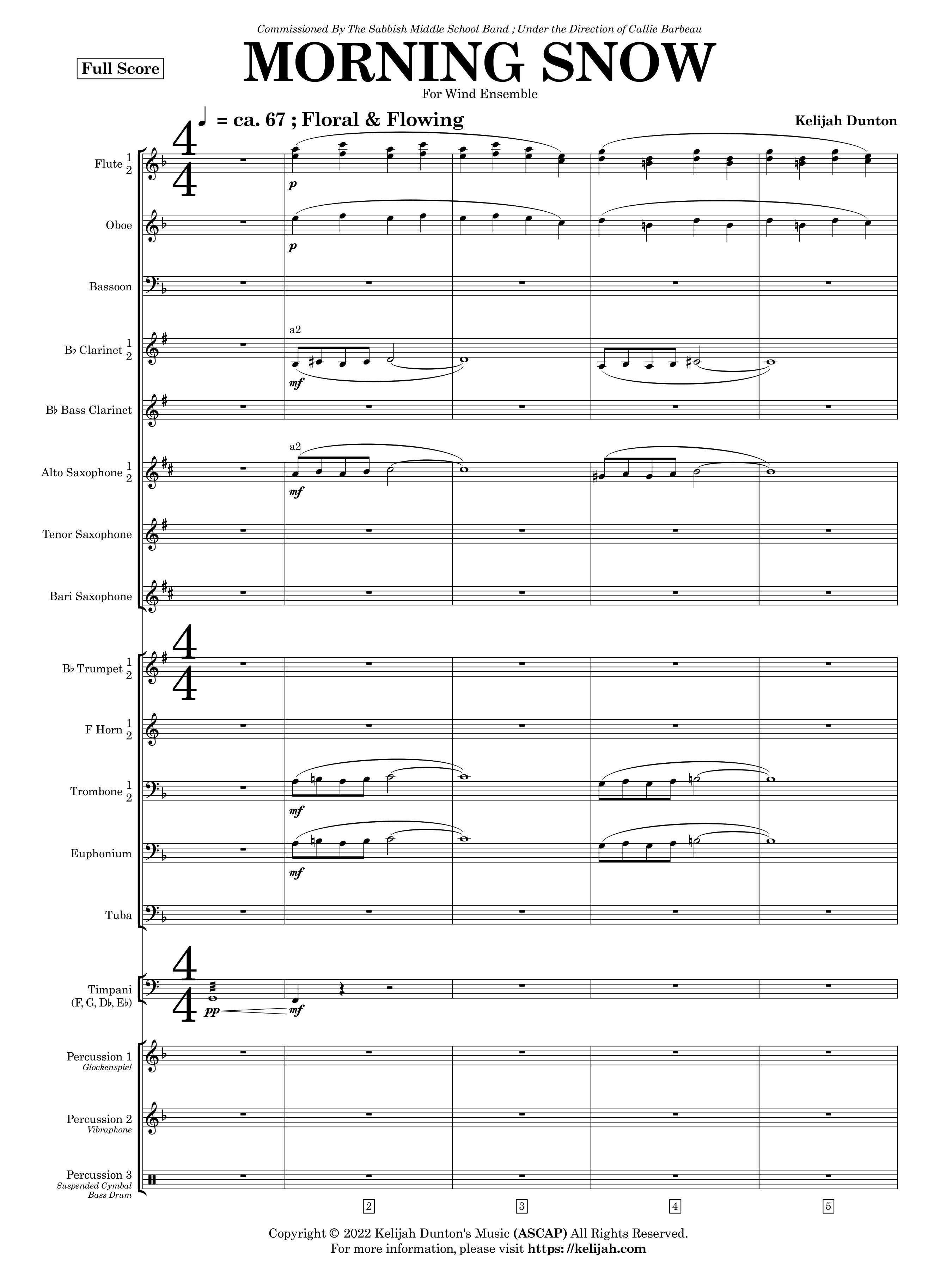 Morning Snow For Wind Ensemble (PDF Score)