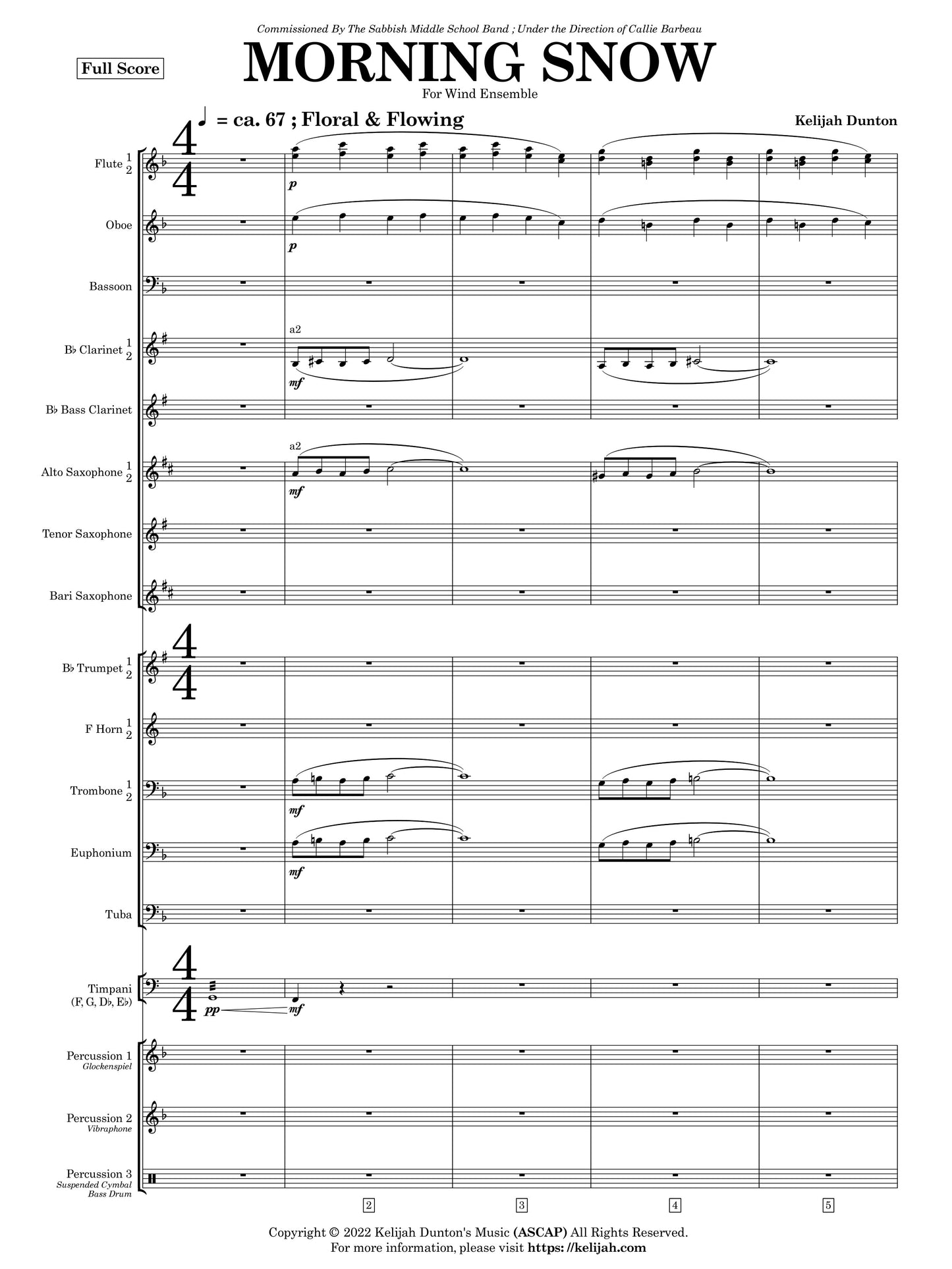 Morning Snow For Wind Ensemble (PDF Score)