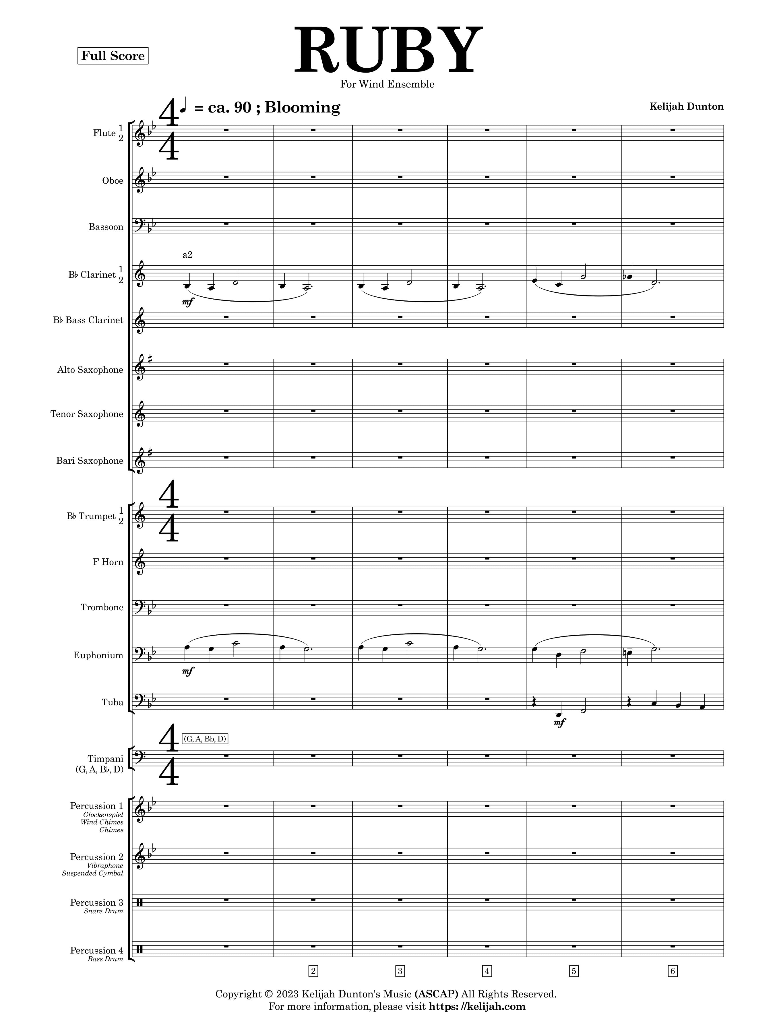 Ruby (2018) For Wind Ensemble (PDF Score)