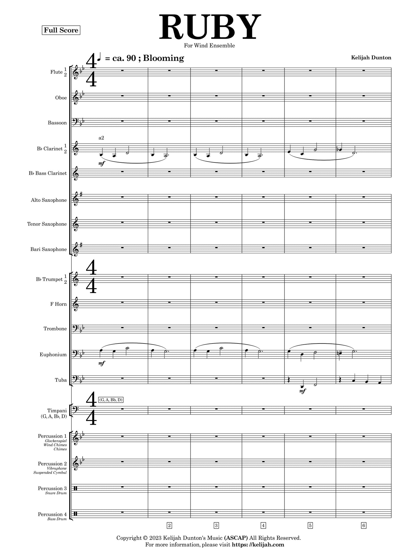Ruby (2018) For Wind Ensemble (PDF Score)