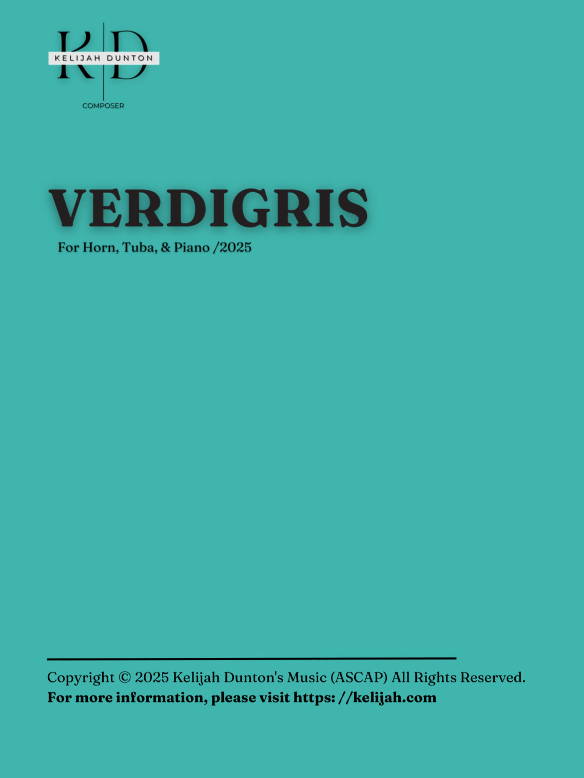 Verdigris (Horn, Tuba, Piano) (2025)