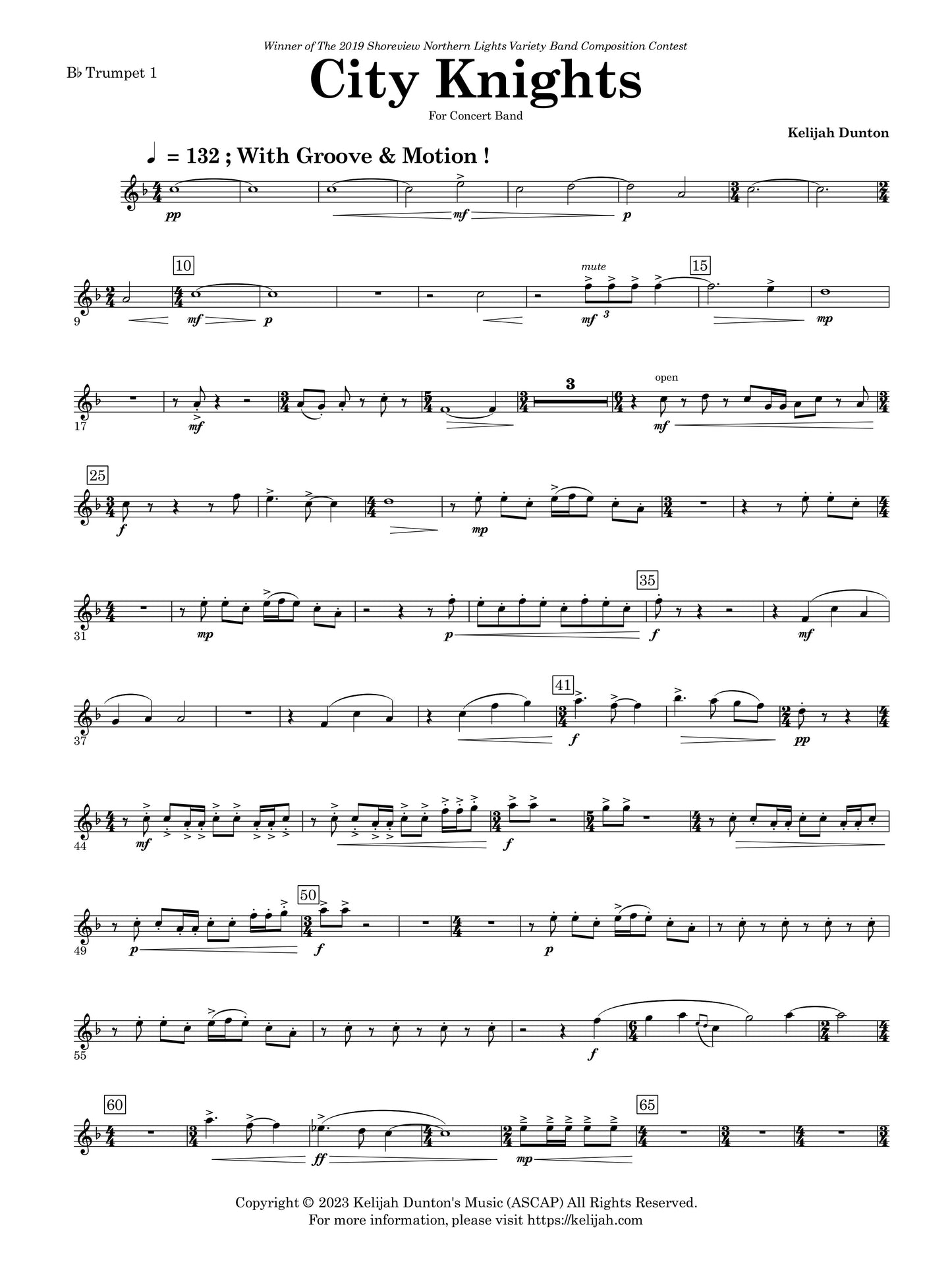 City Knights (2018) For Wind Ensemble (PDFs)