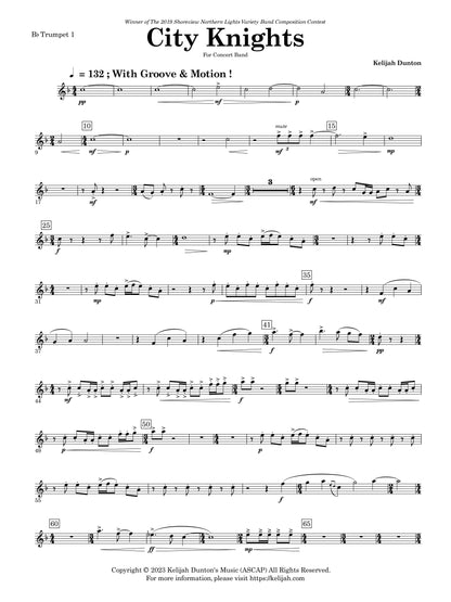 City Knights (2018) For Wind Ensemble (PDFs)