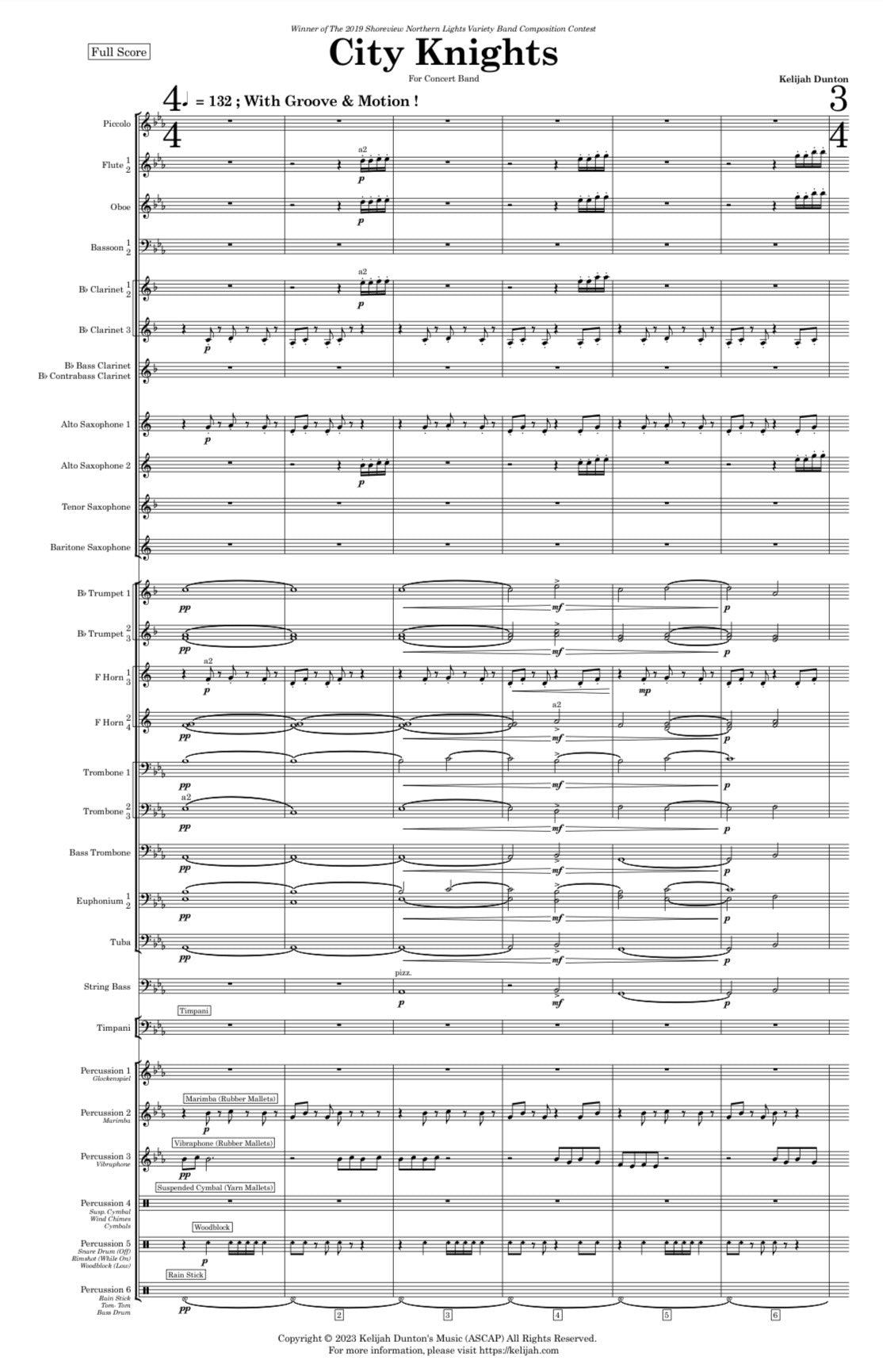 City Knights (2018) For Wind Ensemble (Prints)