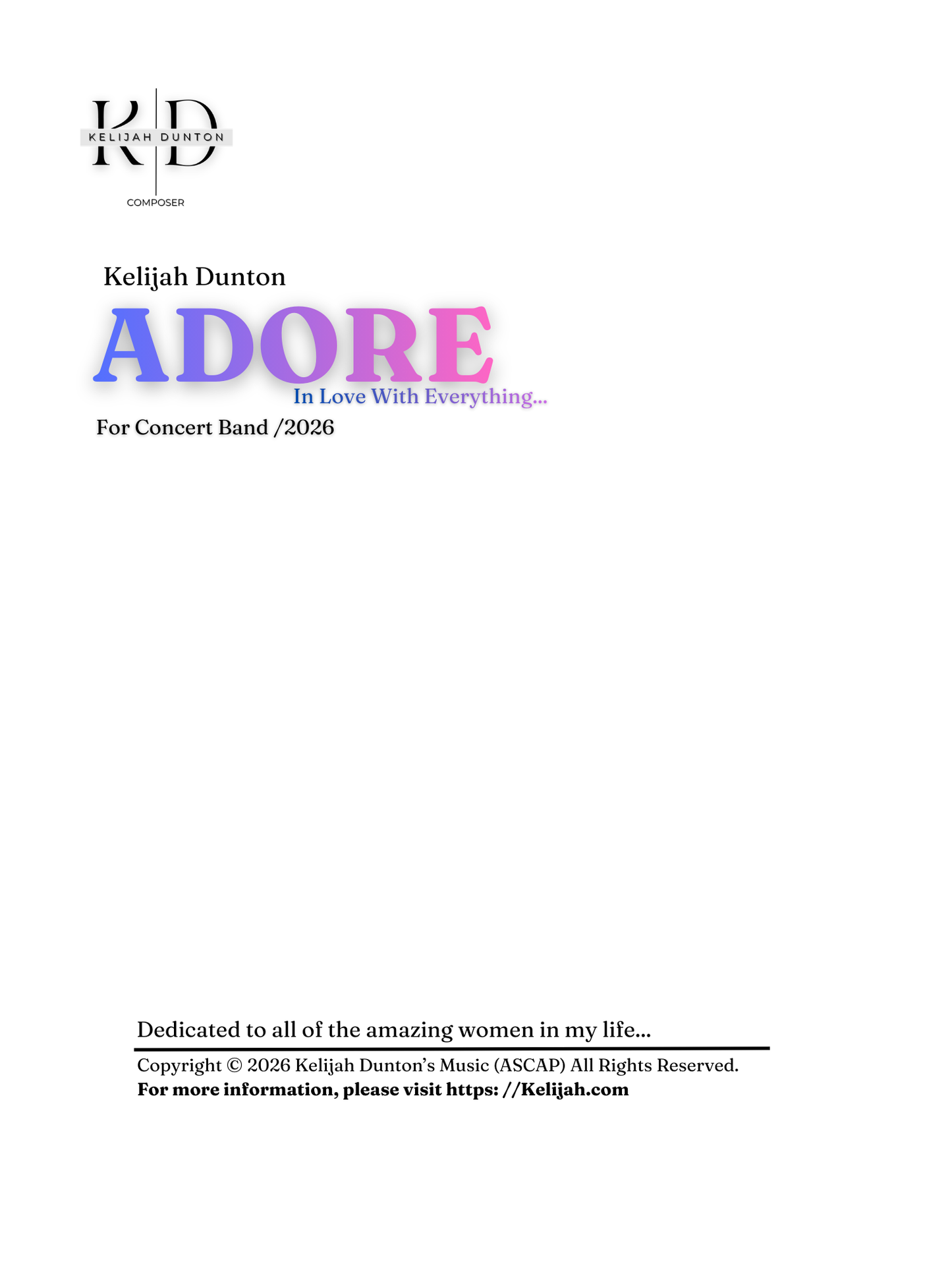 ADORE For Concert Band PDF’s (2026)